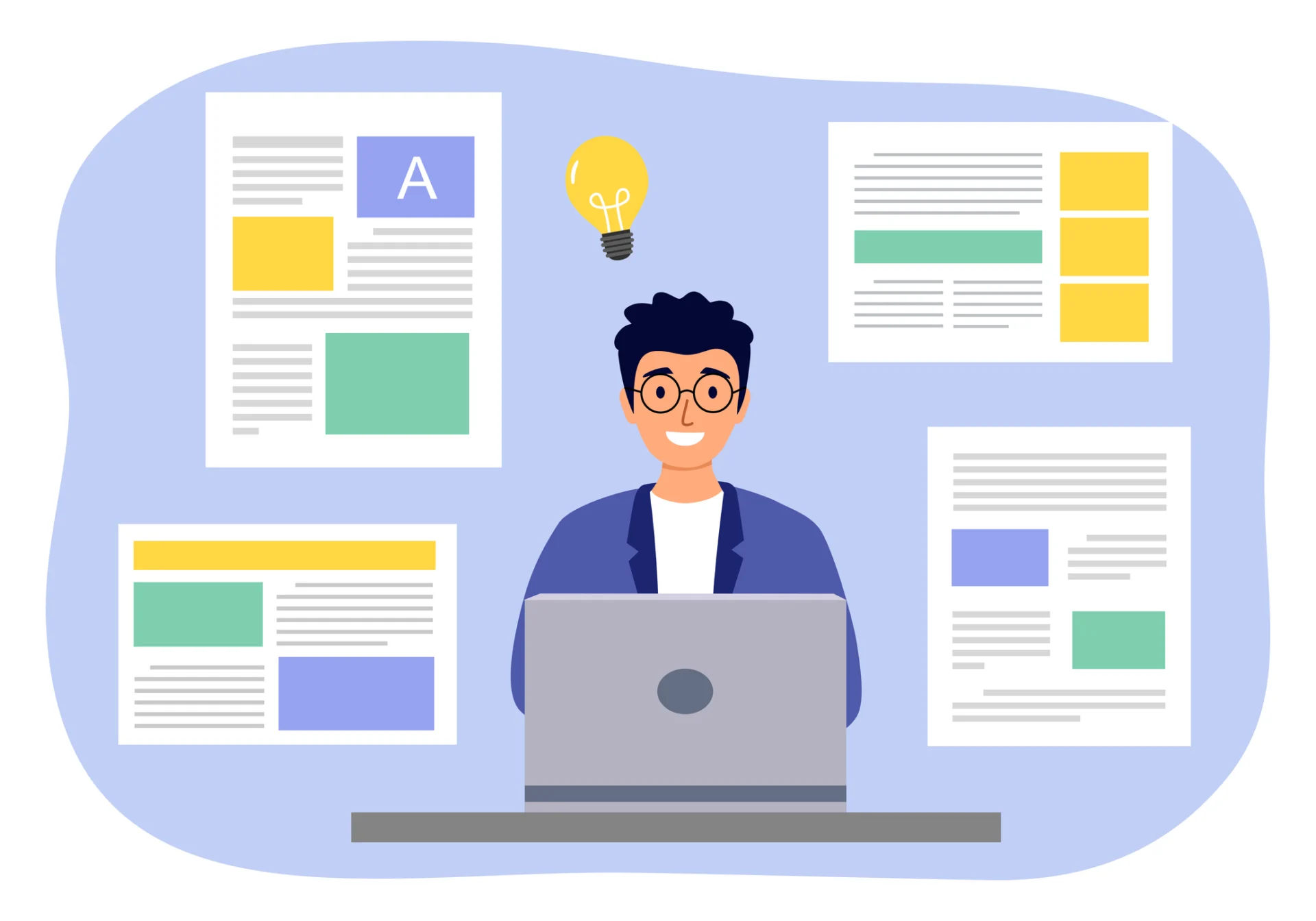 Web designer working on a custom website project