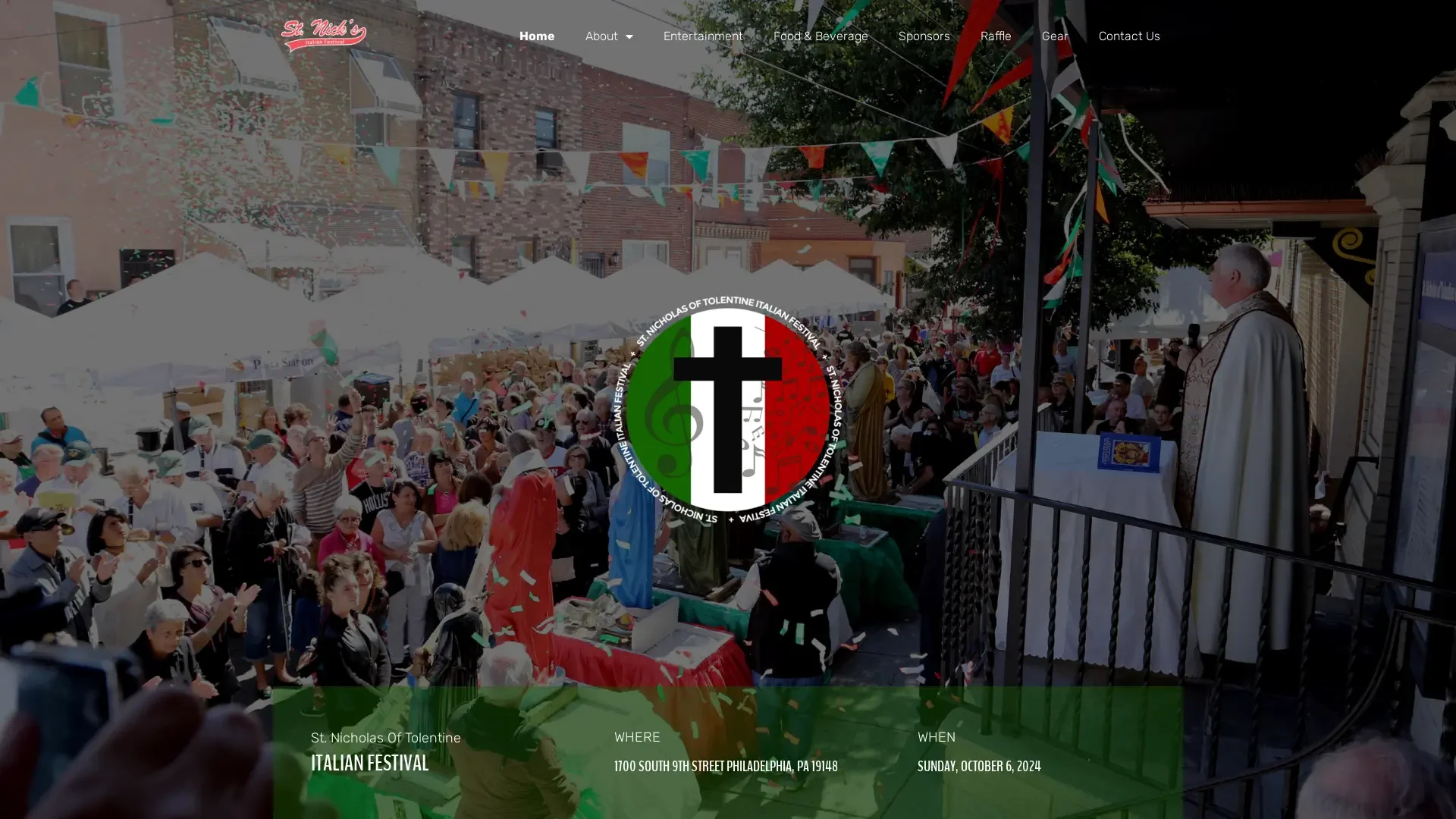 St. Nick’s Italian Festival's website designed by Unparalleled Developers, LLC