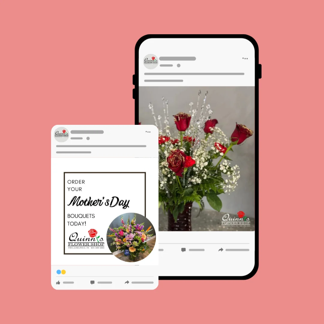 Quinn's Flower Shop social media managed by Unparalleled Developers