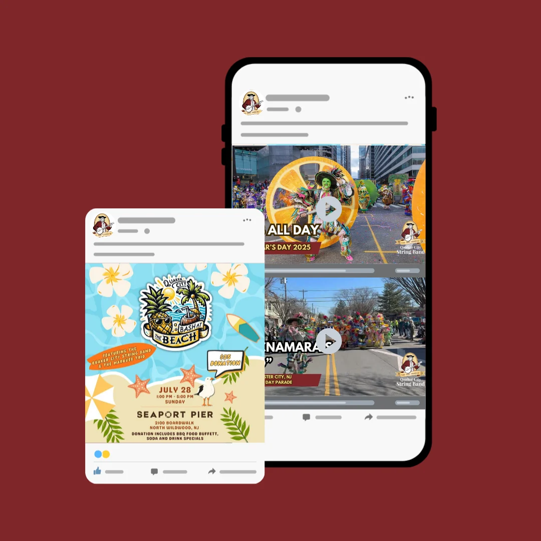 Quaker City String Band social media managed by Unparalleled Developers